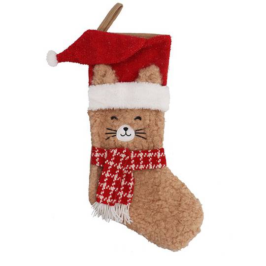 Santa Stocking, Cat 63x38cm *ETA Nov